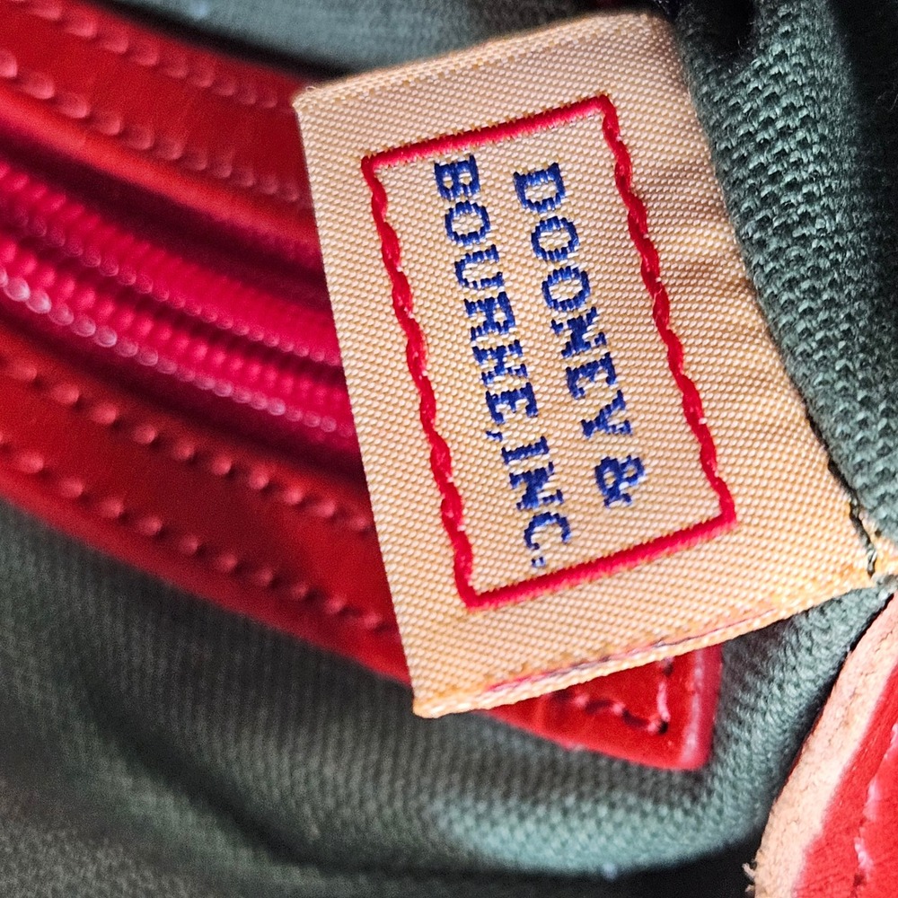 Dooney & Bourke Tartan Plaid Coated Canvas Leather Crossbody Bag Green Red Multi - Picture 7 of 16